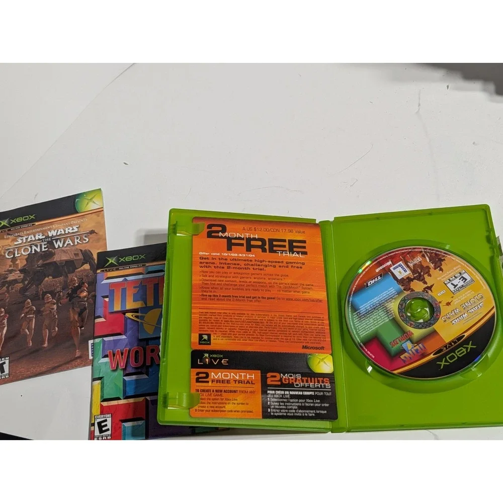 Star Wars The Clone Wars + Tetris Worlds (Original Xbox) CIB‎ COMPLETE & TESTED